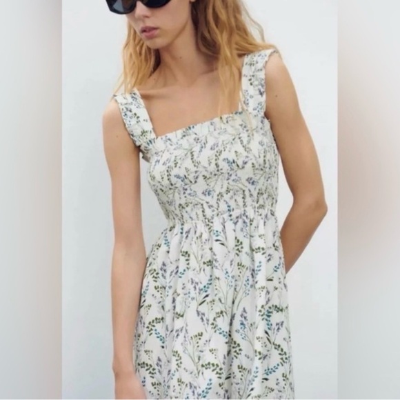 Zara Dresses & Skirts - Zara XL Floral Print White Dress